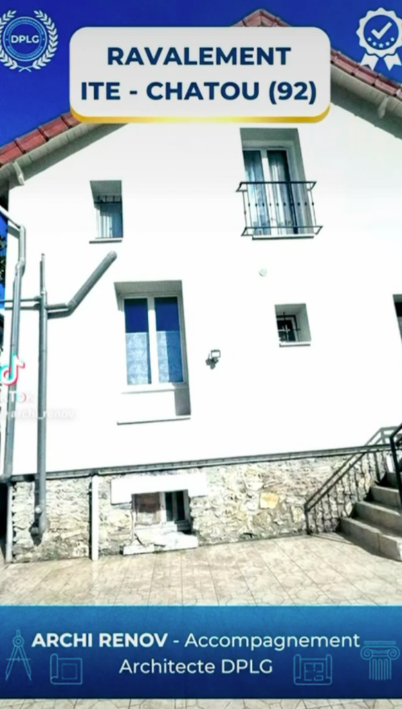 Ravalement de façade avec ITE – Chatou (78)